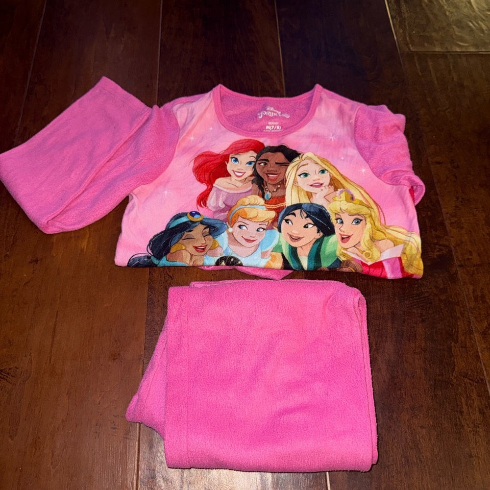 Disney Princess Pink Fleece Girls' Pajama Set